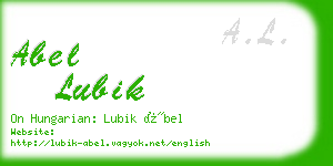 abel lubik business card